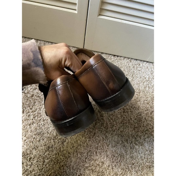$368 Saks Fifth Avenue Brown Leather Penny Strap Loafers Slip On Shoes Size 12 main image 9